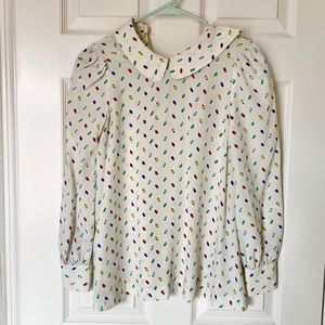 Kate Spade Live Colorfully Silk Collared Blouse